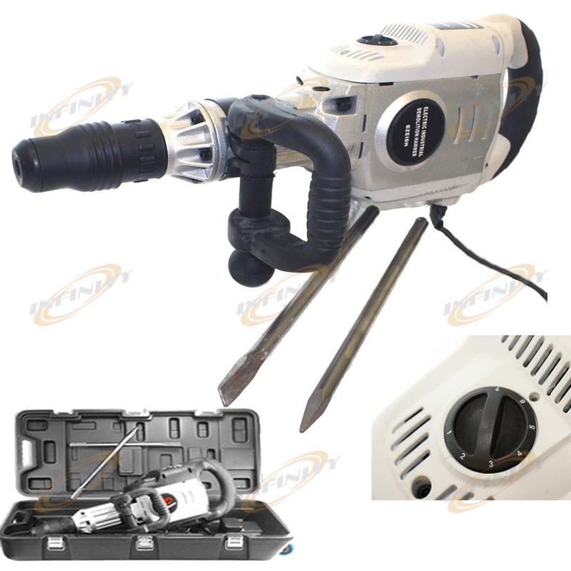 1800W HD DEMOLITION BREAKER JACK CONCRETE HAMMER SDS MAX BITS 1800